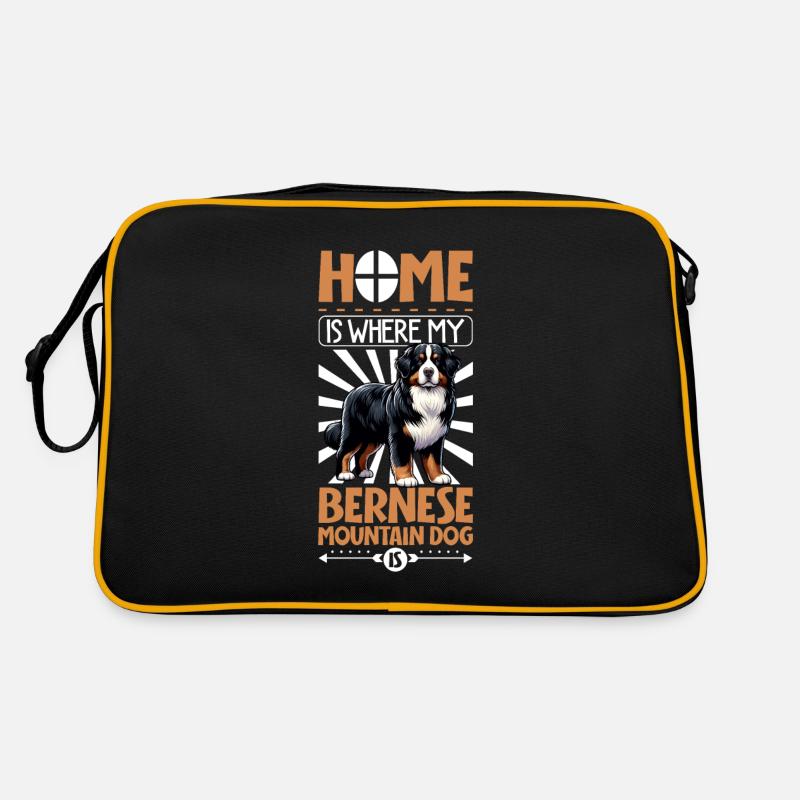 Zuhause - Berner Sennenhund Retro Tasche