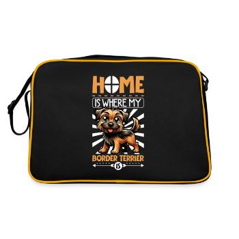 Home - Border Terrier - Retro Bag - black/gold - Back