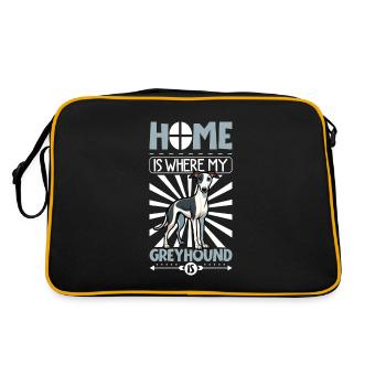 Zuhause - Greyhound - Retro Tasche - Schwarz/Gold - Hinten