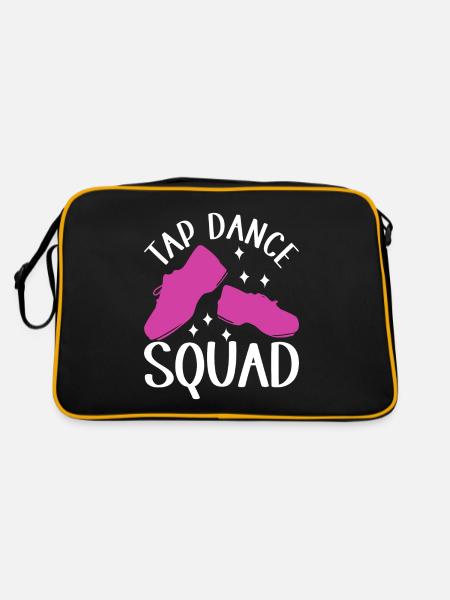 Stepptanz Stepptänzer - Retro Tasche - Schwarz/Gold - Hinten