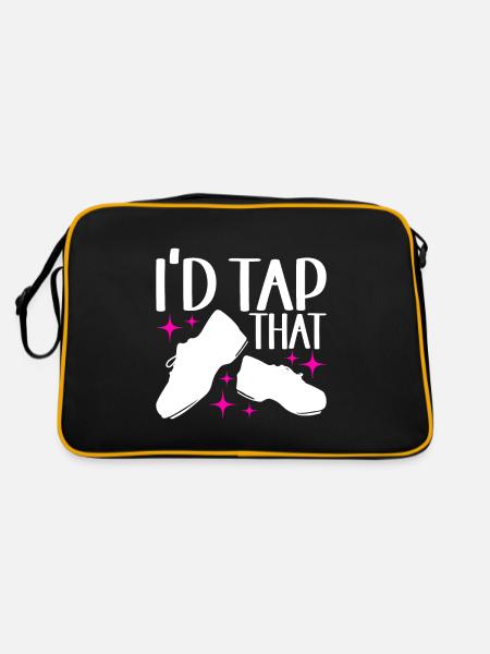 Stepptanz Stepptänzer - Retro Tasche - Schwarz/Gold - Hinten