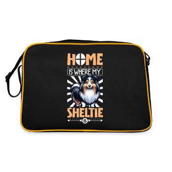Accueil - Shetland Sheepdog - Sac Retro - noir/or - Dos