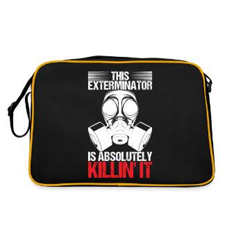 Pest Control Exterminator - Retro Bag - black/gold - Back