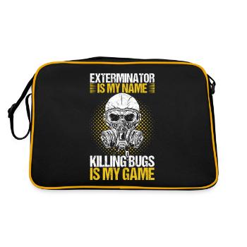 Pest Control Exterminator - Retro Bag - black/gold - Back