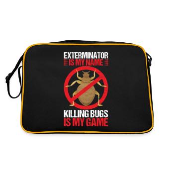 Pest Control Exterminator - Retro Bag - black/gold - Back