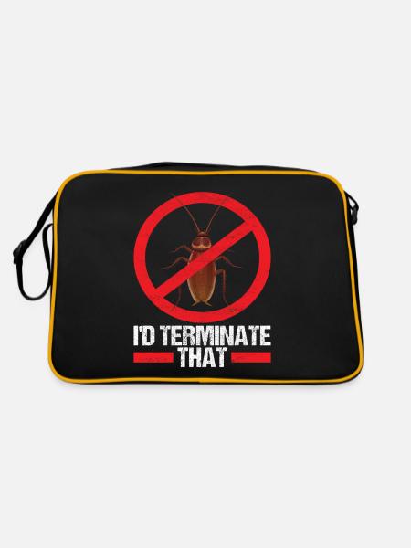 Pest Control Exterminators - Retro Bag - black/gold - Back