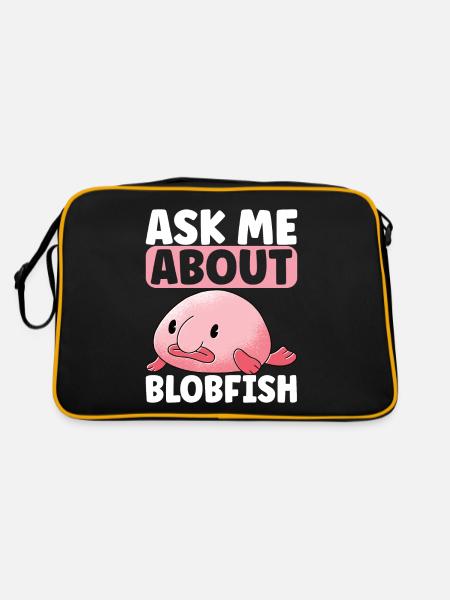 Cute Blob Fish Ugly Fish - Retro Bag - black/gold - Back