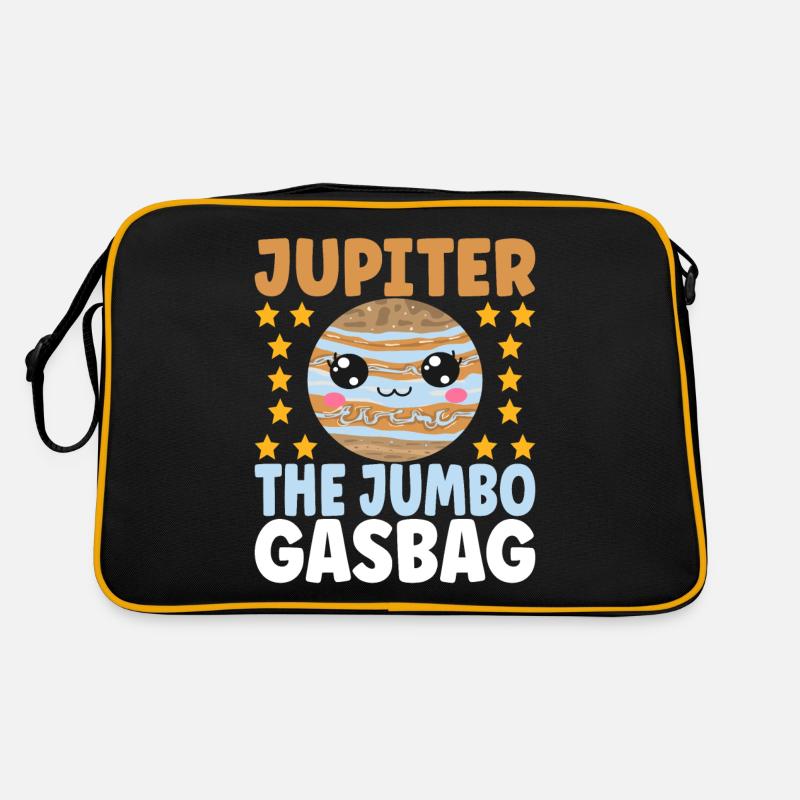 Astronomy Cute Planet Solar System Galaxy - Retro Bag - black/gold