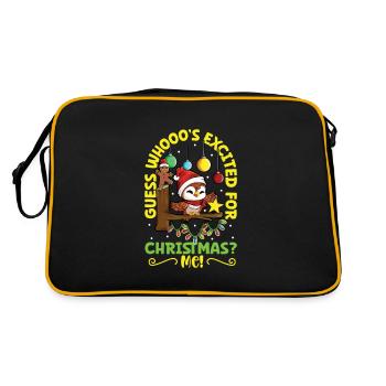 Guess whooo's excited for Christmas - Eule - Retro Bag - black/gold - Back