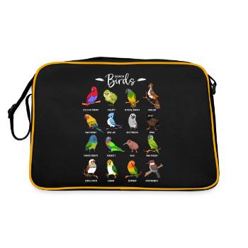 Beaucoup d’oiseaux colorés - Sac Retro - noir/or - Dos