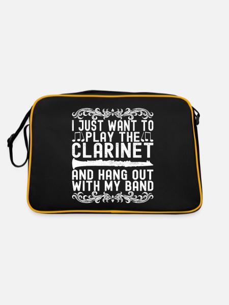 Clarinet Wind Instrument Clarinet player - Retro Bag - black/gold - Back