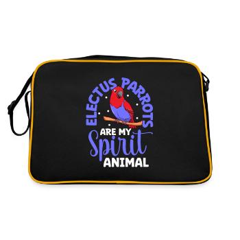 Lieblingstier - Edelpapagei - Retro Tasche - Schwarz/Gold - Hinten