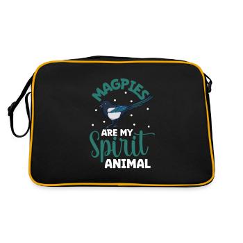 Favourite animal - Magpie - Retro Bag - black/gold - Back
