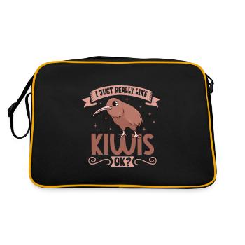 J’adore mon kiwi - Sac Retro - noir/or - Dos