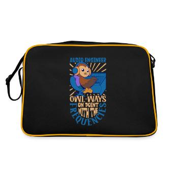 Hibou à la table de mixage - ingénieur du son - Sac Retro - noir/or - Dos