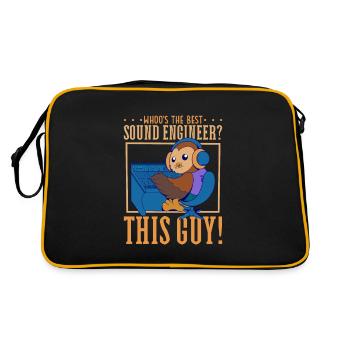 Hibou à la table de mixage - Ingénieur du son - Sac Retro - noir/or - Dos