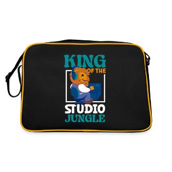 Lion à la table de mixage - ingénierie du son - Sac Retro - noir/or - Dos