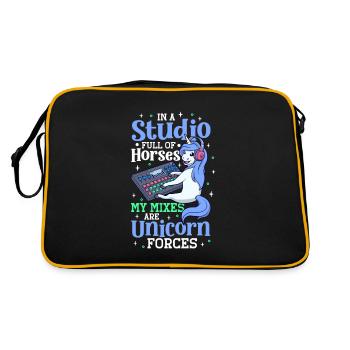 Unicorn Forces à la table de mixage - Ingénieur du son - Sac Retro - noir/or - Dos