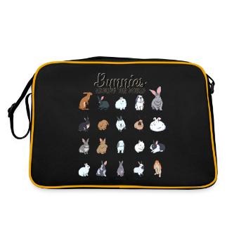 Lapins du monde - Races de lapins - Sac Retro - noir/or - Dos