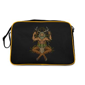 Dieu de la mythologie celtique - Cernunnos - Sac Retro - noir/or - Dos