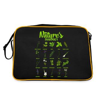 Healing powers of nature - herbs - Retro Bag - black/gold - Back