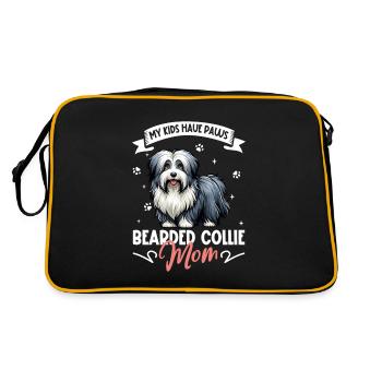 Bearded Collie Mom - Retro Bag - black/gold - Back