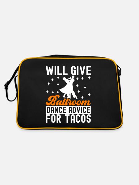 Ballsaal Tanz Ballsaaltänzer Gesellschaftstänzer - Retro Tasche - Schwarz/Gold - Hinten
