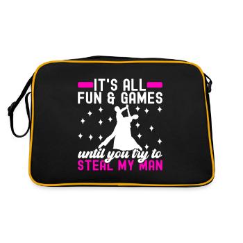 Ballsaal Tanz Ballsaaltänzer Gesellschaftstänzer - Retro Tasche - Schwarz/Gold - Hinten