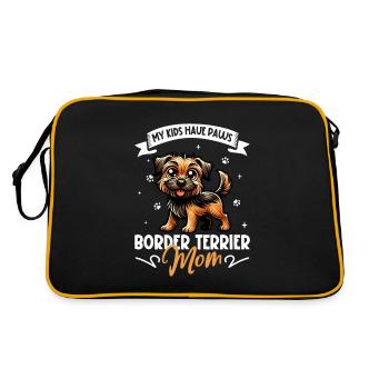 Border Terrier Mom - Retro Bag - black/gold - Back