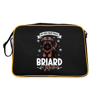 Briard Mama - Retro Tasche - Schwarz/Gold - Hinten