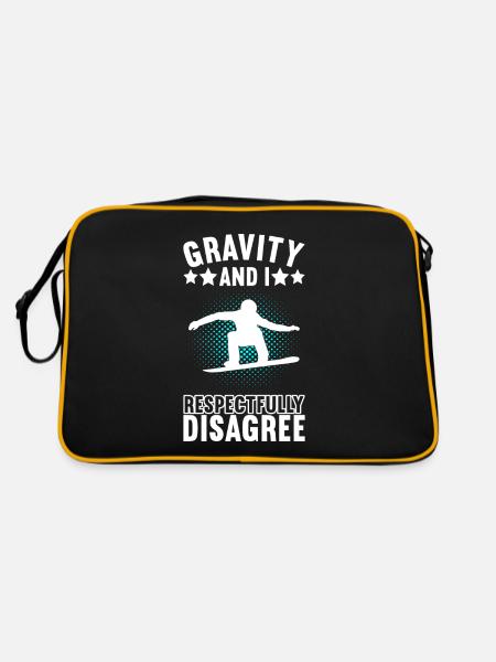 Snowboard Wintersport Snowboarding - Retro Tasche - Schwarz/Gold - Hinten