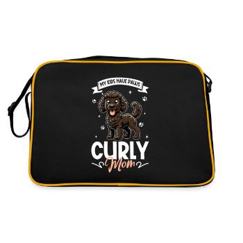 Curly-coated Retriever Mama - Retro Tasche - Schwarz/Gold - Hinten