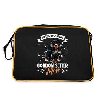 Gordon Setter Maman - Sac Retro - noir/or - Dos