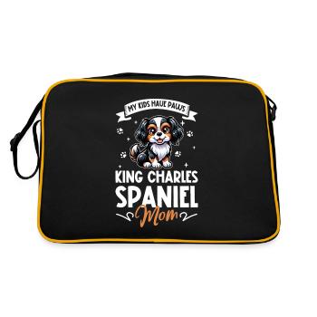 Maman épagneul King Charles - Sac Retro - noir/or - Dos