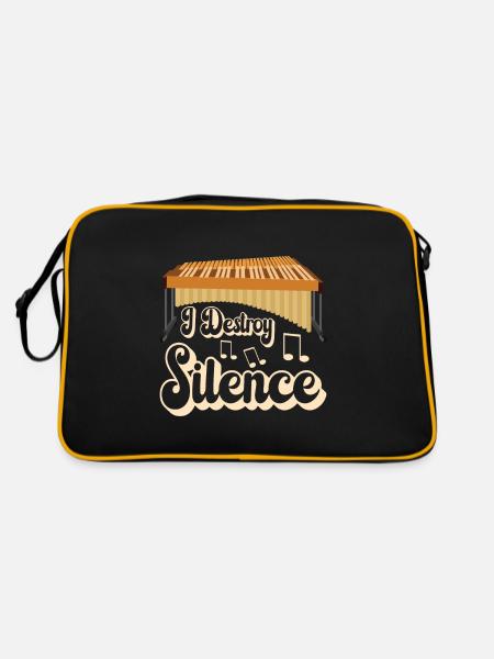 Vibraphon Vibraphonist - Retro Tasche - Schwarz/Gold - Hinten