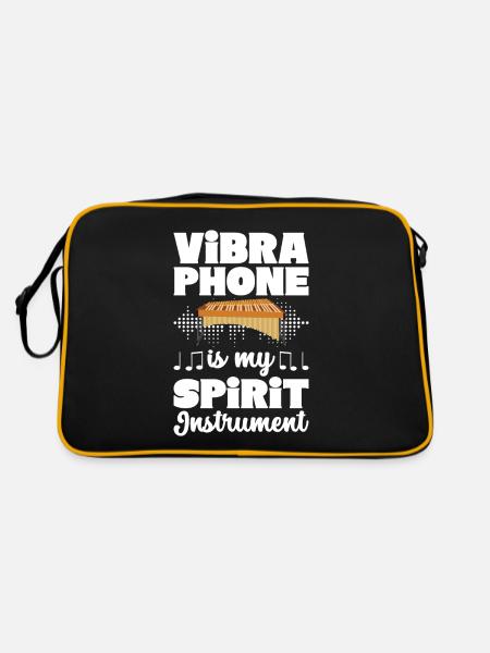 Vibraphon Vibraphonist - Retro Tasche - Schwarz/Gold - Hinten