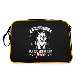 White Shepherd Mom - Retro Bag - black/gold - Back