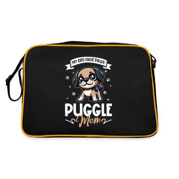 Puggle Mom - Retro Bag - black/gold - Back