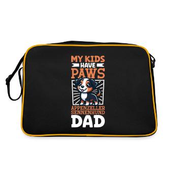 Appenzeller Sennenhund Papa - Retro Tasche - Schwarz/Gold - Hinten