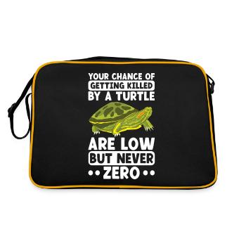 Turtle Red-eared Turtle - Retro Bag - black/gold - Back