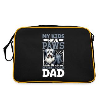 Bearded Collie Dad - Retro Bag - black/gold - Back