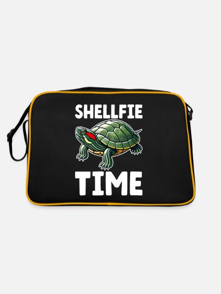 Tortue Tortue à oreilles rouges - Sac Retro - noir/or - Dos