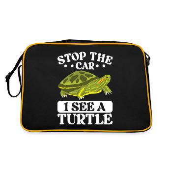 Turtle Red-eared Turtle - Retro Bag - black/gold - Back