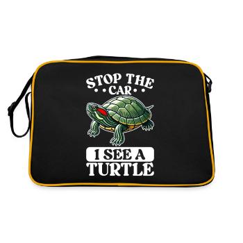 Turtle Red-eared Turtle - Retro Bag - black/gold - Back