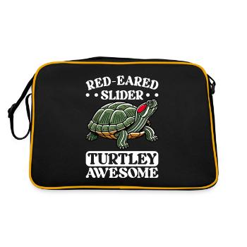 Turtle Red-eared Turtle - Retro Bag - black/gold - Back