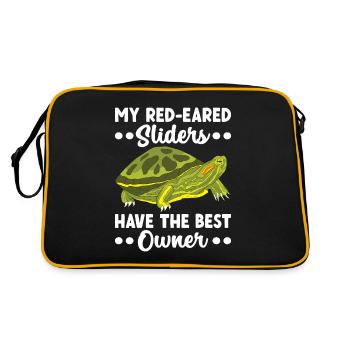 Turtle Red-eared Turtle - Retro Bag - black/gold - Back