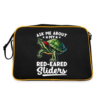 Turtle Red-eared Turtle - Retro Bag - black/gold - Back