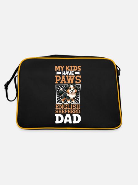 English Shepherd Dad - Retro Bag - black/gold - Back
