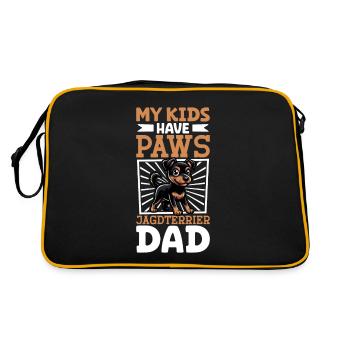 Deutscher Jagdterrier Papa - Retro Tasche - Schwarz/Gold - Hinten