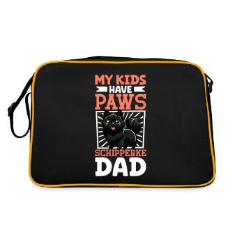 Schipperke Papa - Retro Tasche - Schwarz/Gold - Hinten